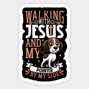 Jesus and dog - English Pointer Sticker